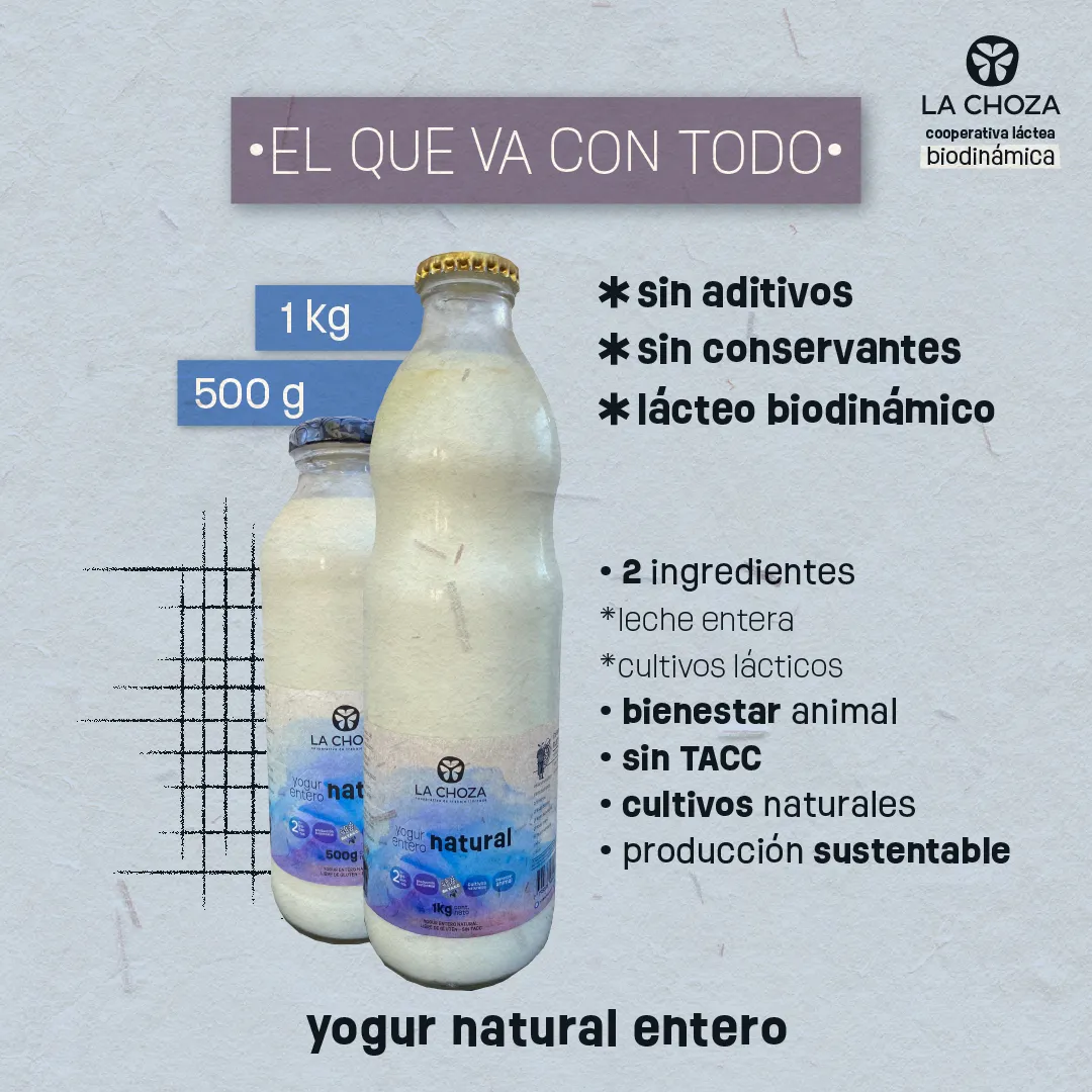 🥛 Yogurt Natural Entero 1L “La Choza"